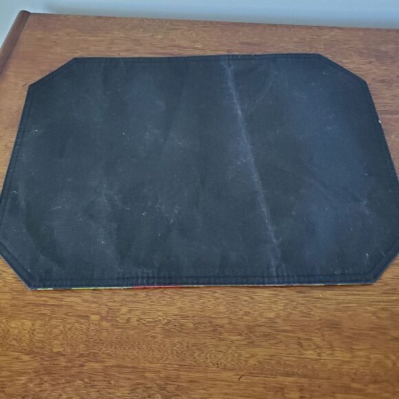 Set of 6 Black Multi color Rectangular Fruit Placemats - Picture 5 of 7